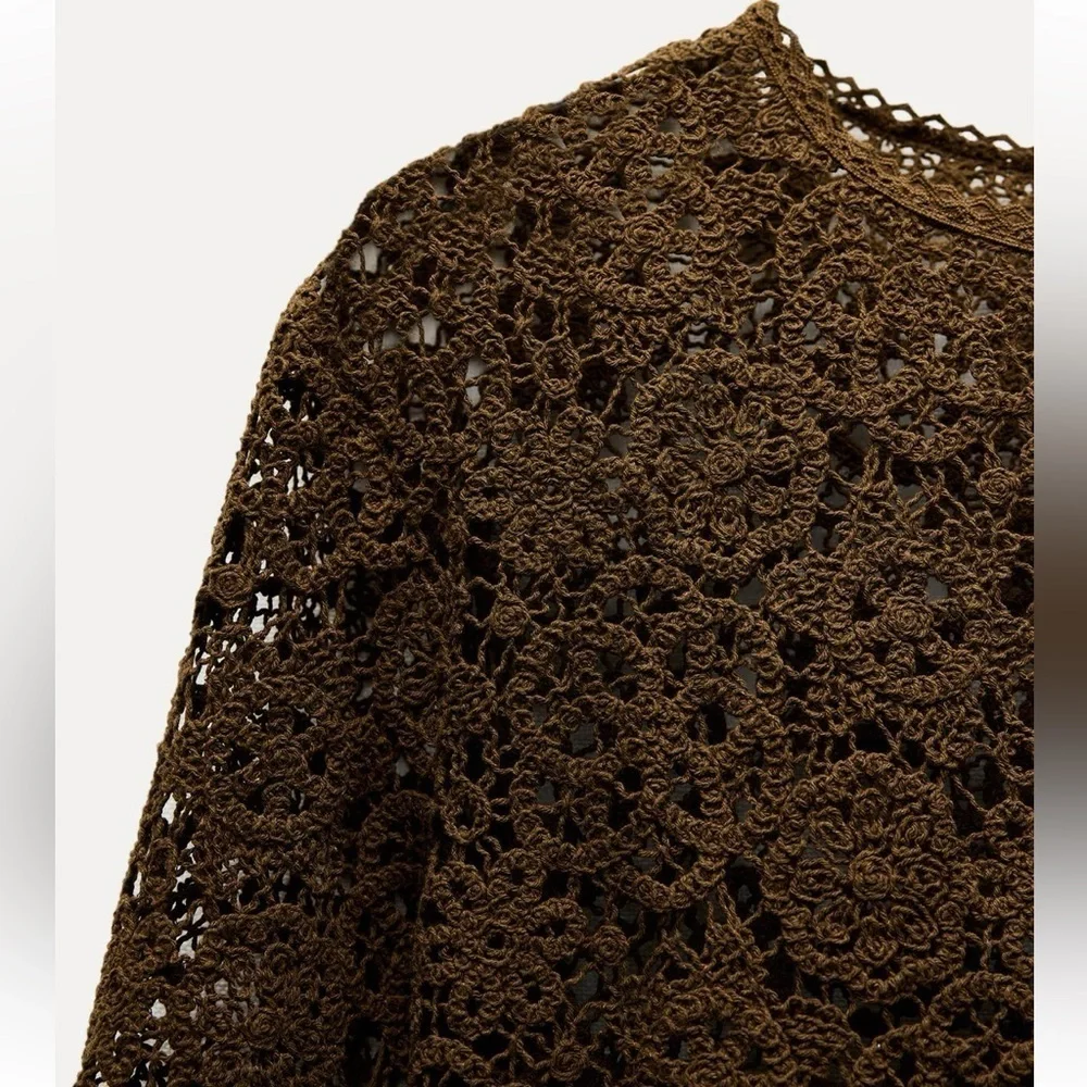 NEW ZARA CROCHET SUMMER/VACATION KNIT TOP SIZE S 🚨NO DISCOUNT